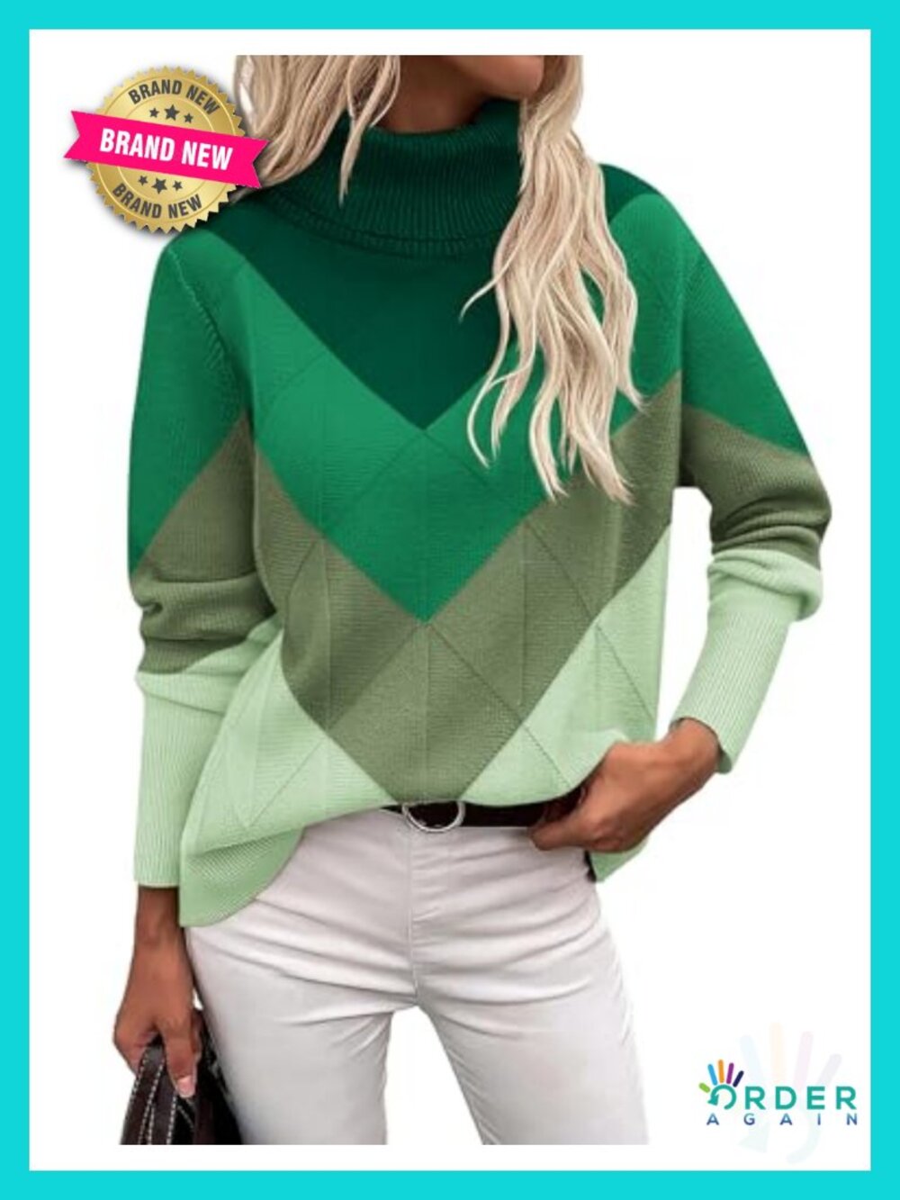 Turtleneck Sweater Chunky Knit Long Sleeve Pullover Women Fall Winter Cozy Top